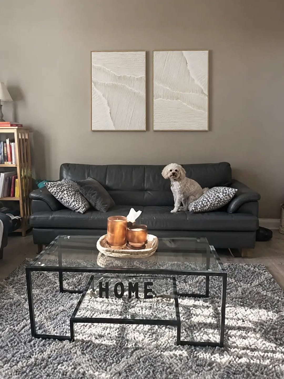 Customer photo review of Minimalist White Abstract Linear Diptych