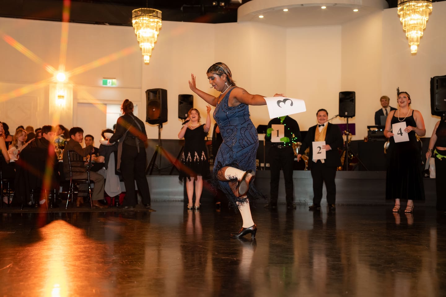 Customer photo review of Allegra 1920s Flapper Dress - Navy Blue