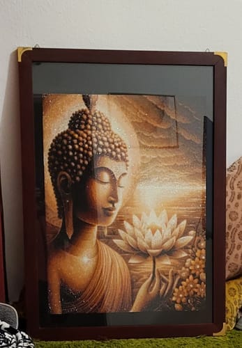 Customer photo review of Buddha with white lotus flower | Diamond Painting Kit