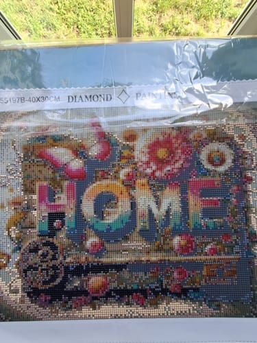 Customer photo review of Home, Wood and Key | Diamond Painting Kit