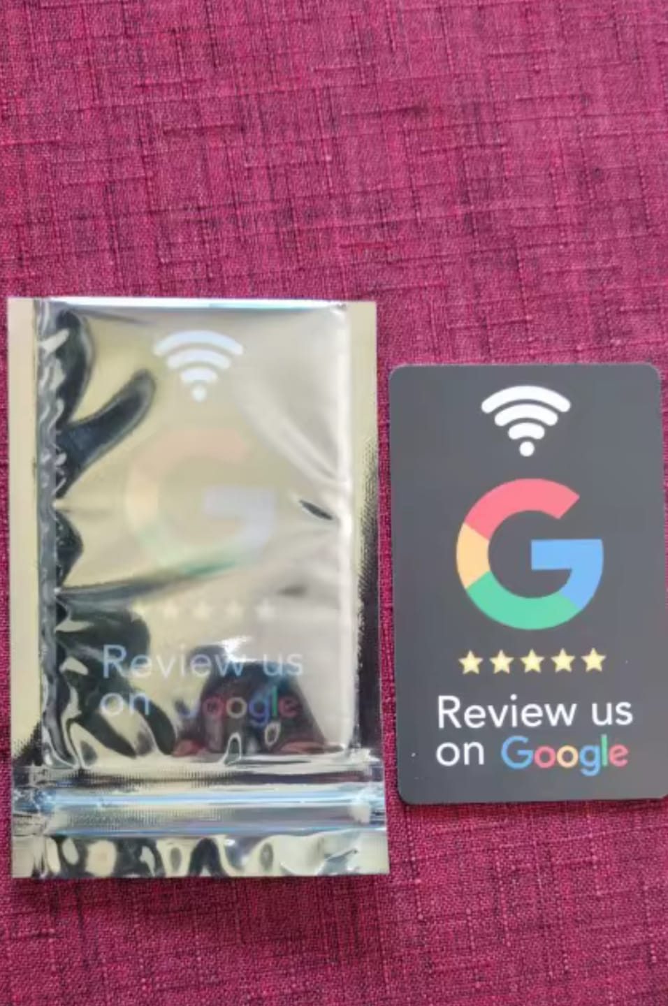 Customer photo review of Tarjetas NFC para reseñas de Google