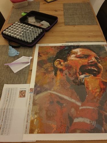 Customer photo review of Freddie Mercury | Diamond Painting Kit