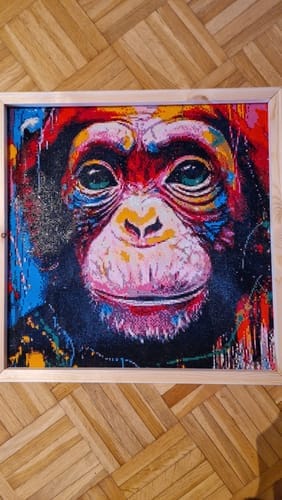 Customer photo review of Chimpanzee cub | Diamond Painting Kit