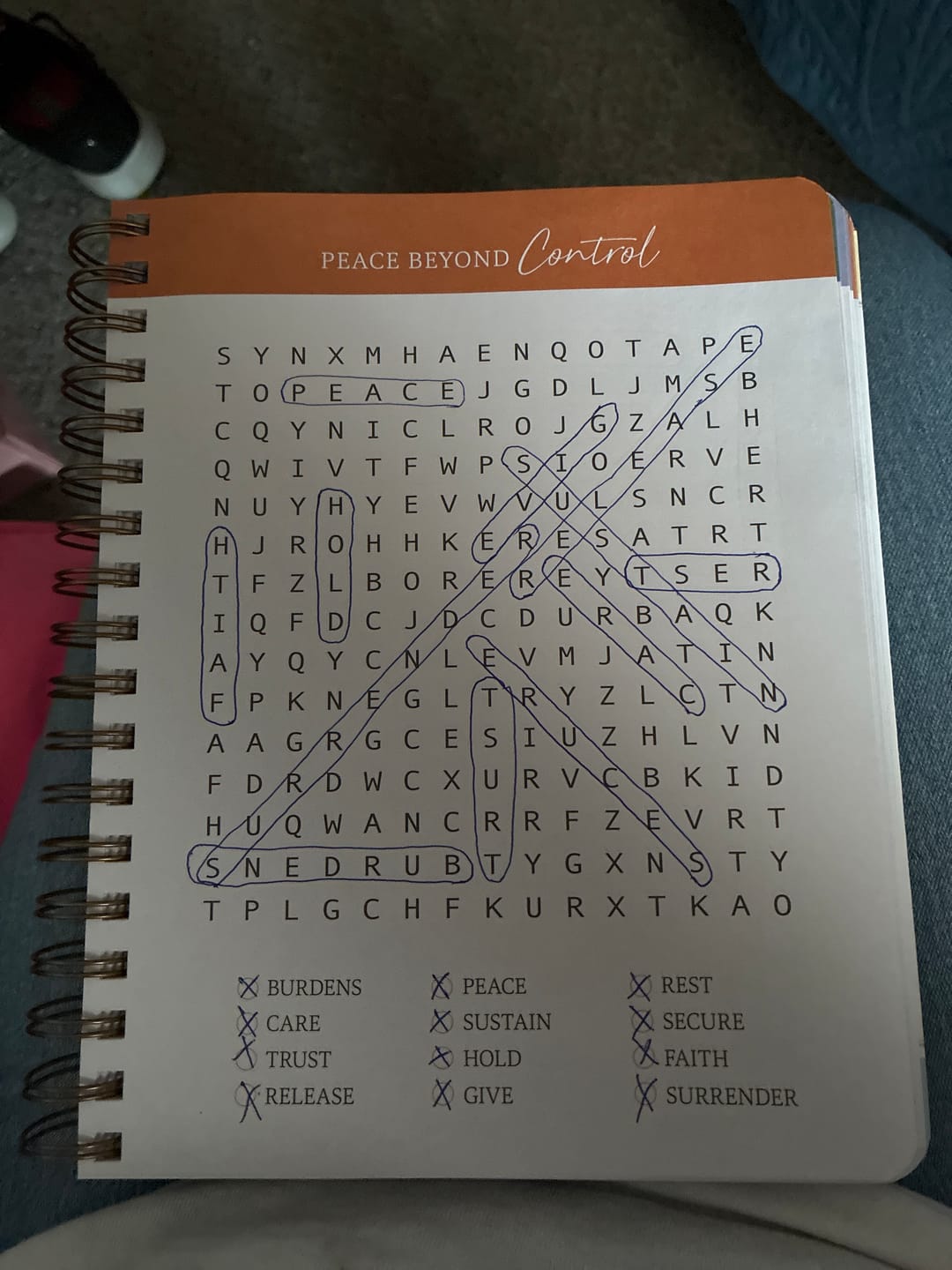 Customer photo review of Be Still: Word Search Devotional for Peace & Rest in God