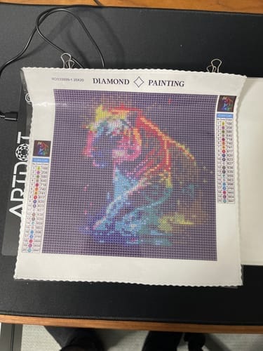 Customer photo review of Neon Tiger | Diamond Painting Kit