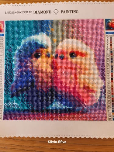 Customer photo review of Bird love for two | AB Diamond Painting Kit