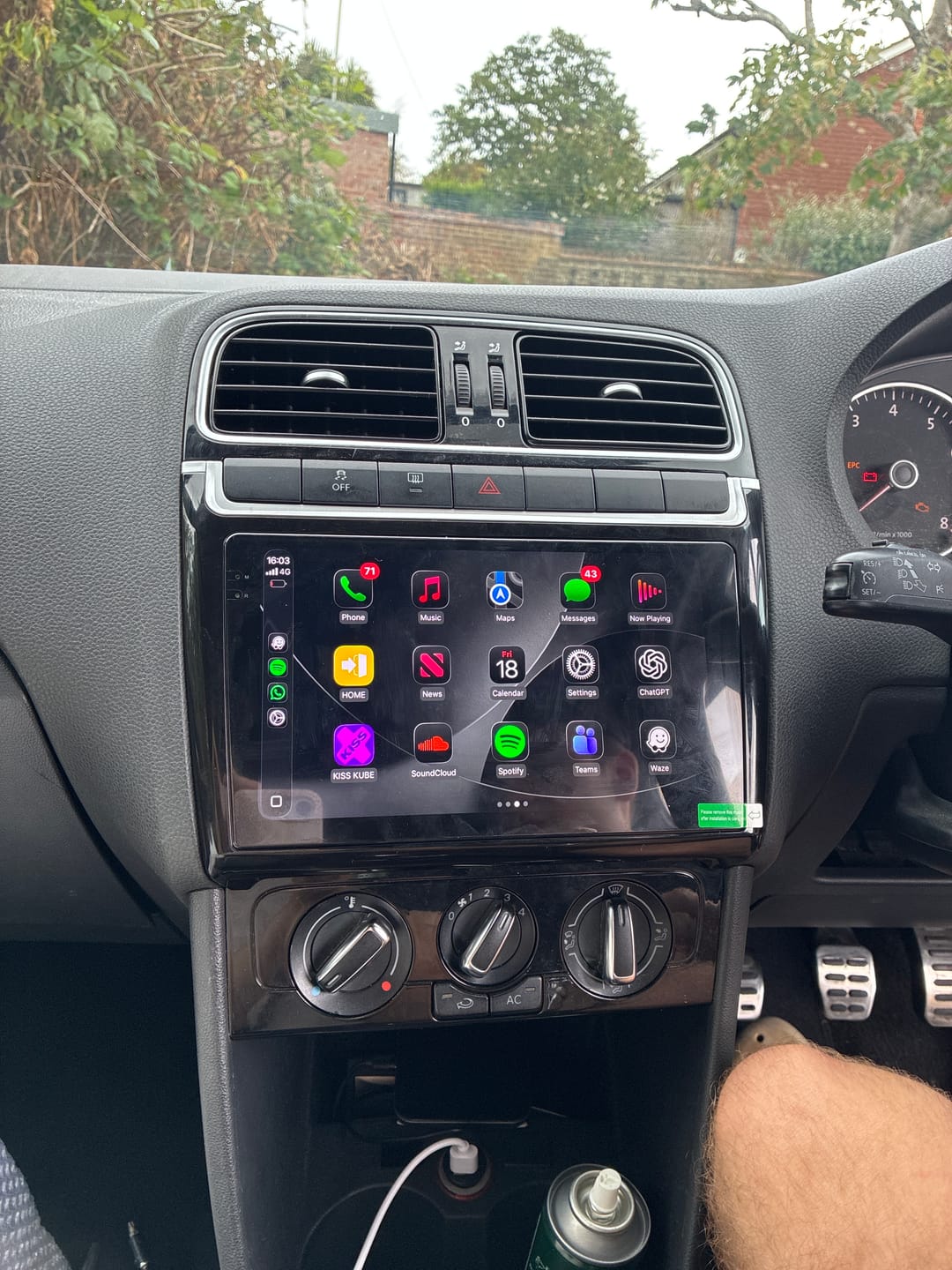 Customer photo review of VW Polo 2009-2017 Wireless Apple CarPlay Upgrade Kit