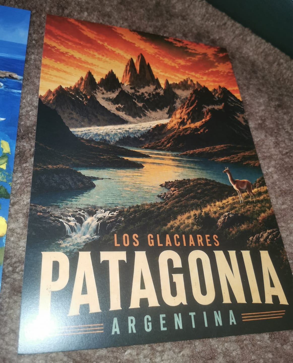 Customer photo review of Los Glaciares Patagonia Argentina Vintage Travel Poster