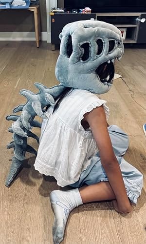 Customer photo review of Skeledino™ Dinosaur Skeleton Plush Costume – Kids & Adult Sizes