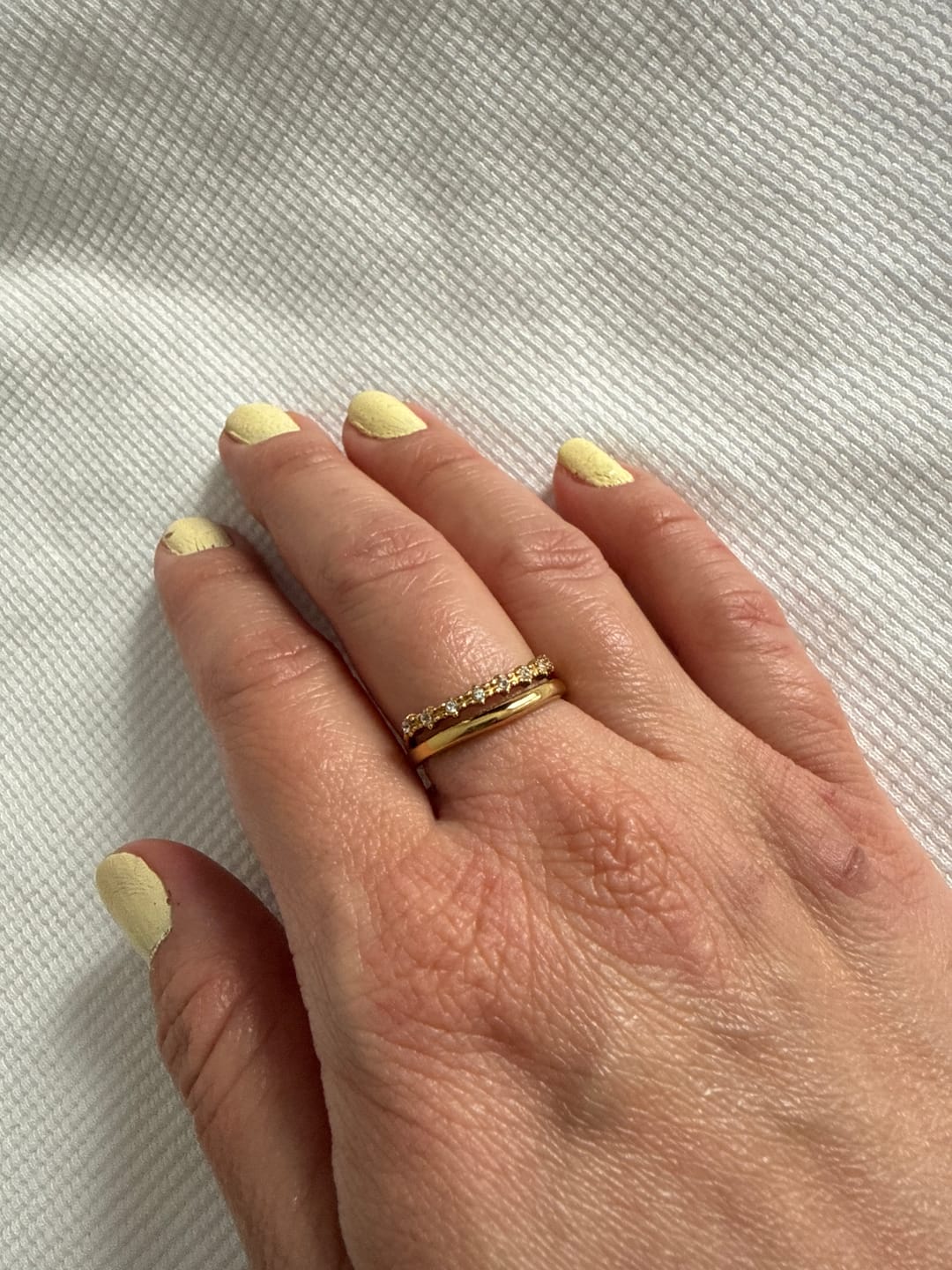 Customer photo review of Marissa White Crystal Layered Ring
