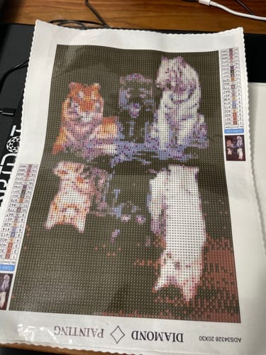 Customer photo review of Tiger and panther, mirror images | Diamond Painting Kit