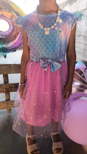 Customer photo review of Enchanting Girl Dress Purple Dress Sleeveless Knit