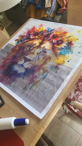 Customer photo review of King of the animals (DP-2658) | Diamond Painting Kit