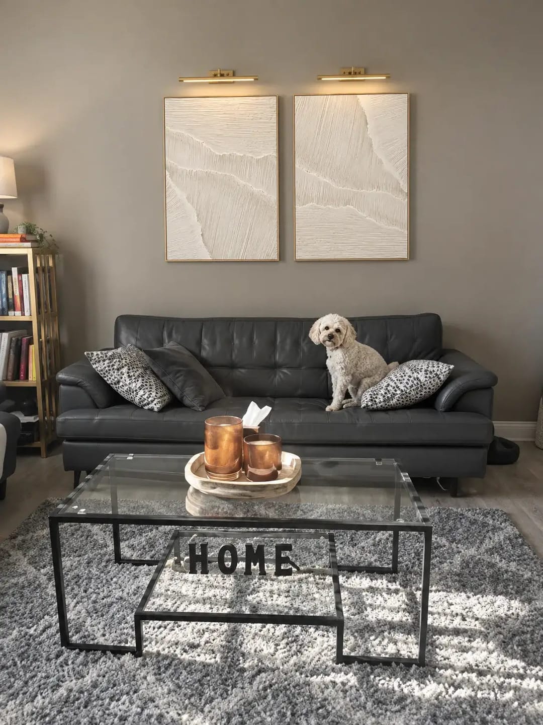 Customer photo review of Minimalist White Abstract Linear Diptych