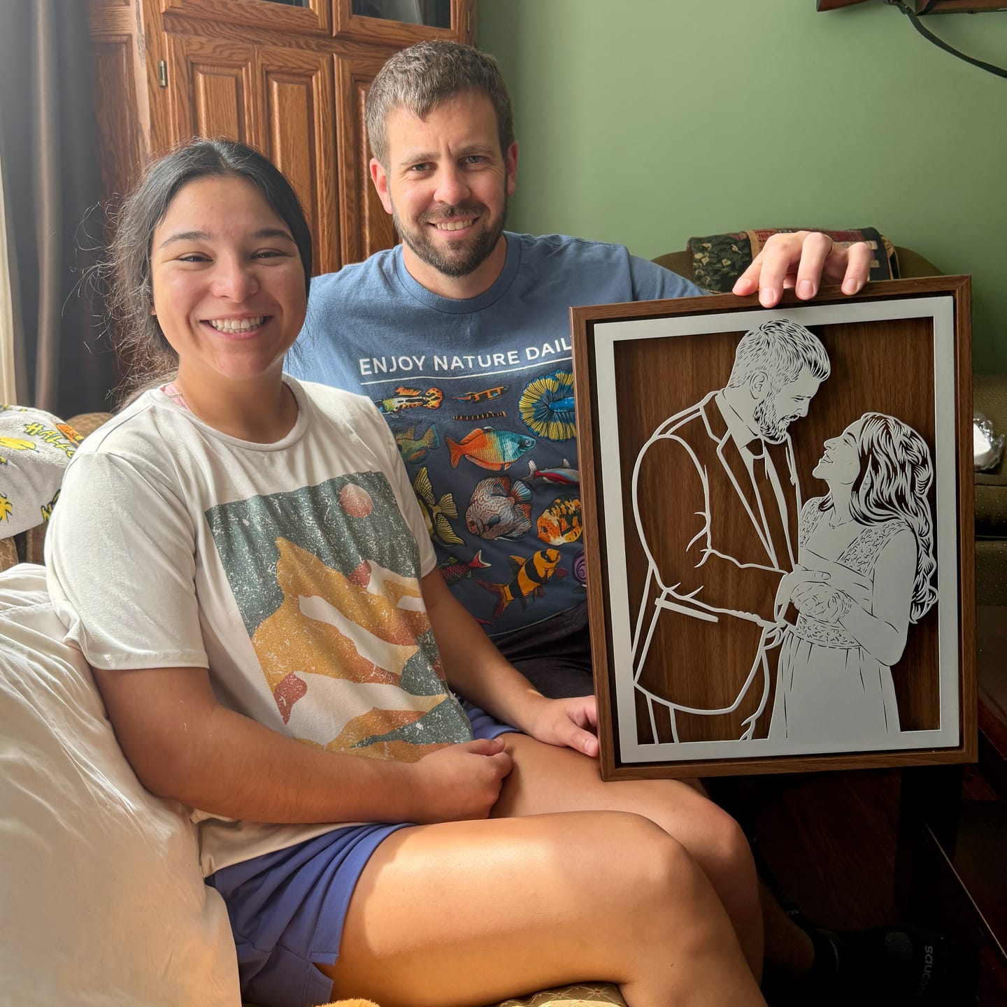 Customer photo review of Wedding Anniversary Metal Portrait