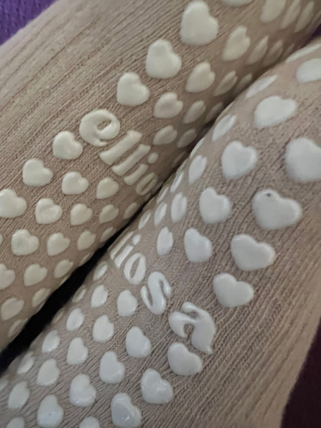 Customer photo review of Grip Stripes - Oat Milk
