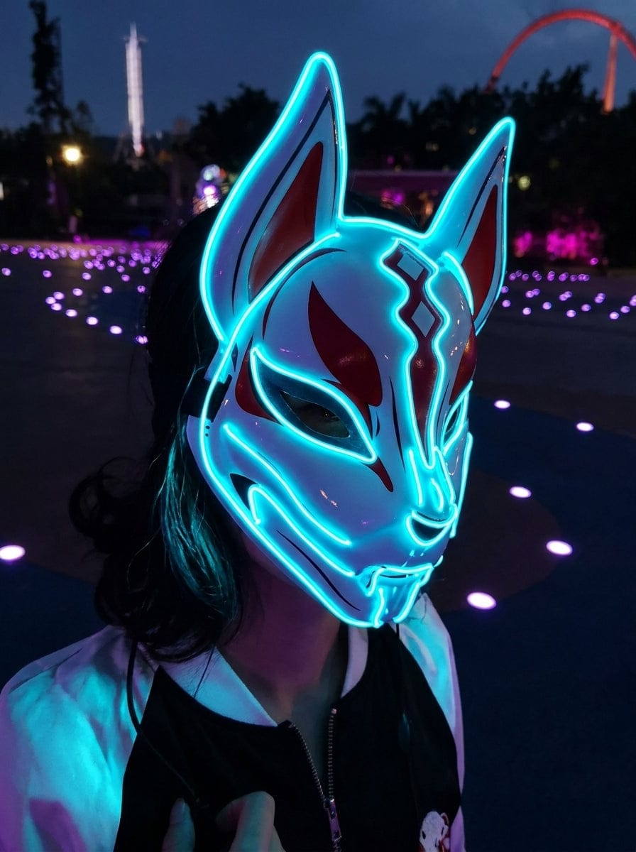 Customer photo review of Cyberpunk Kitsune Mask