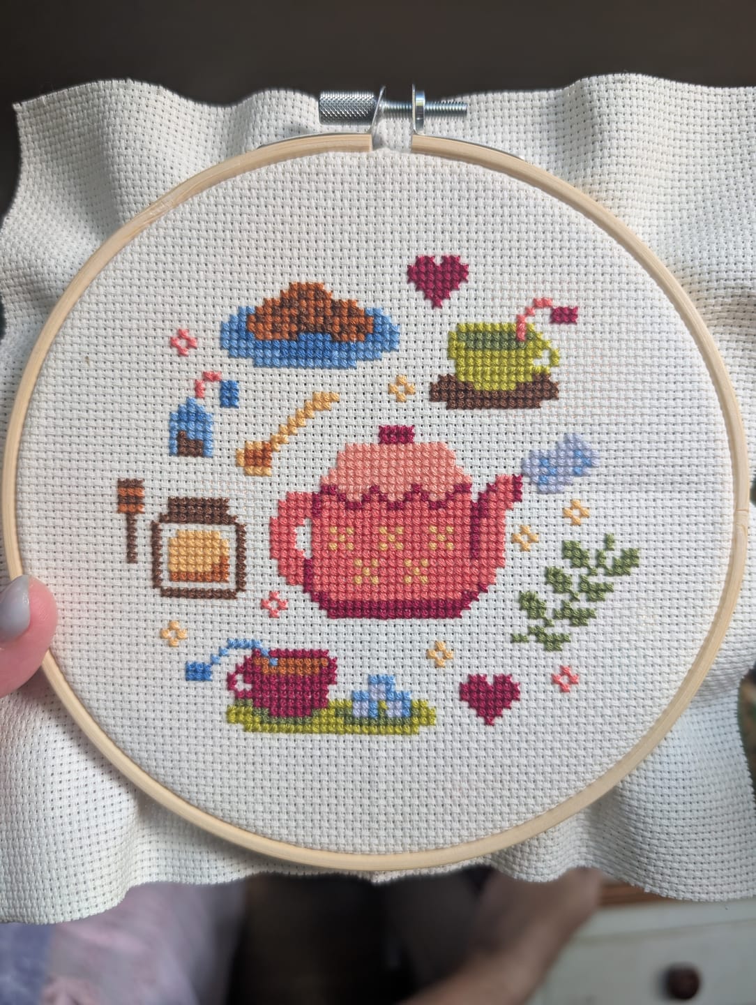 Customer photo review of TEA TIME - Cross Stitch Kit
