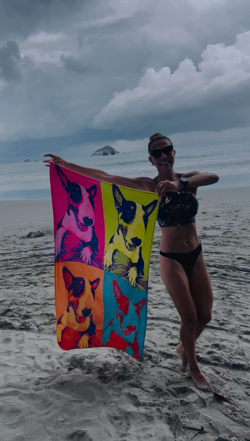 Customer photo review of Personalisiertes Strandtuch - Farbquadrate