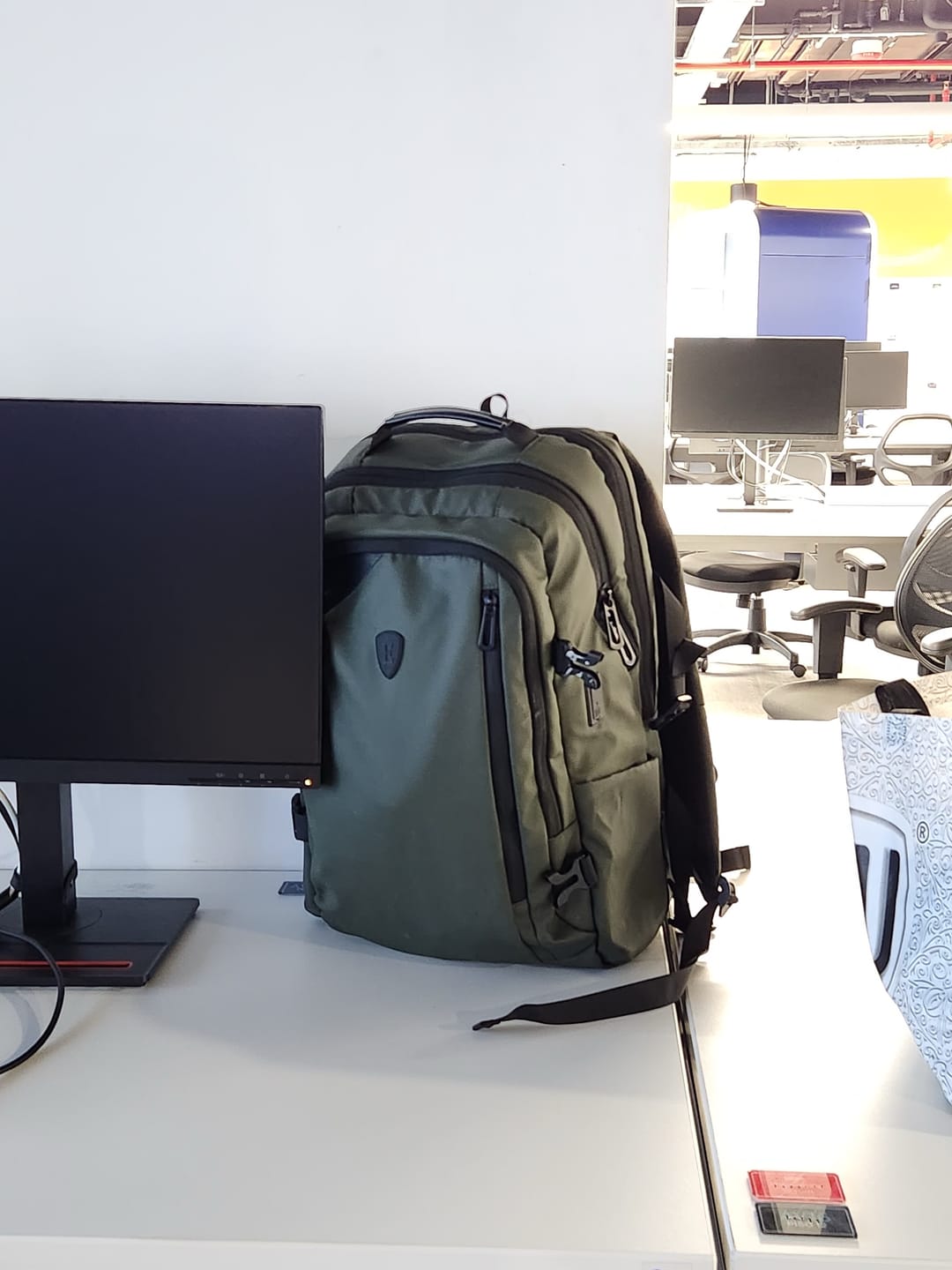 Customer photo review of Tech Backpack Green