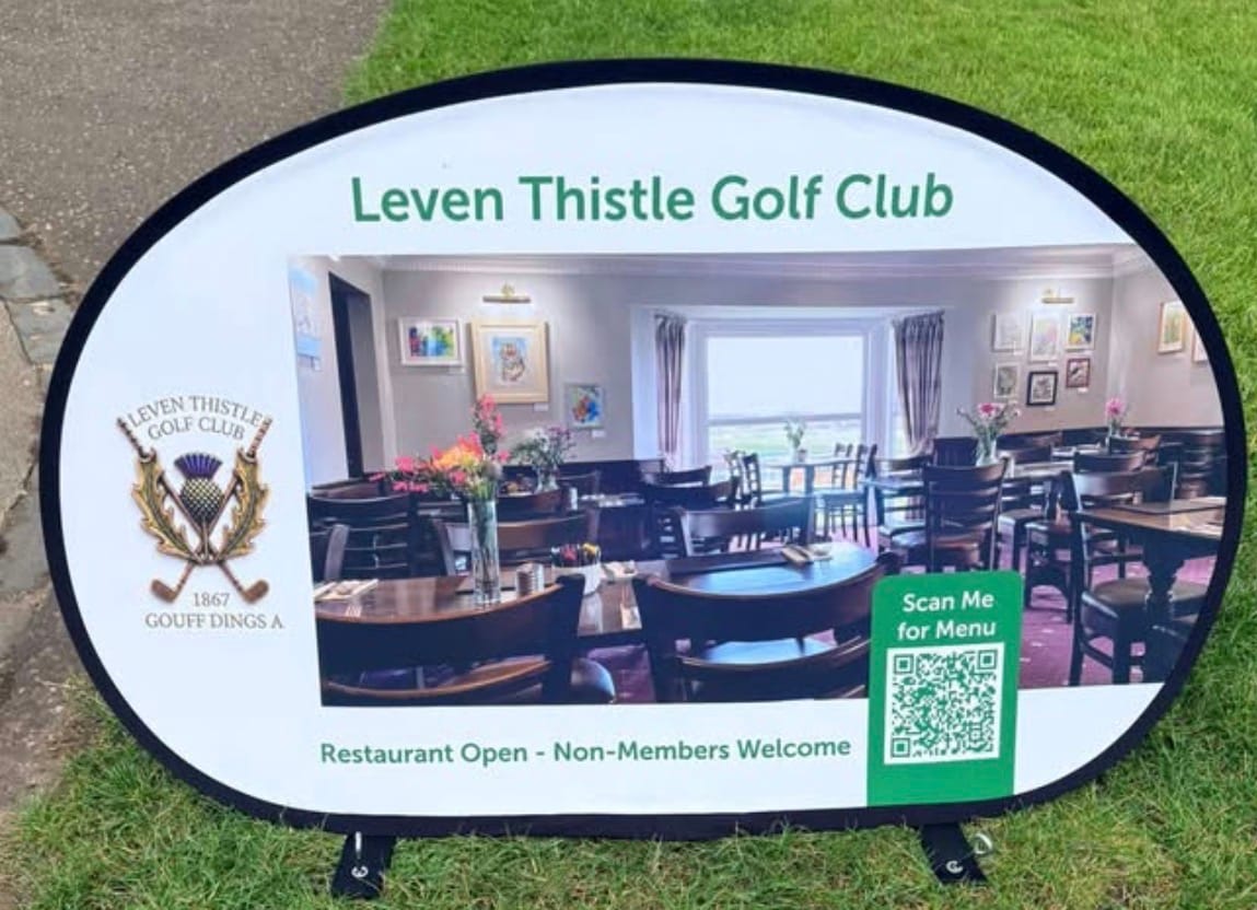 Customer photo review of Pop Out Banners - Golf Banners | Small | Premium