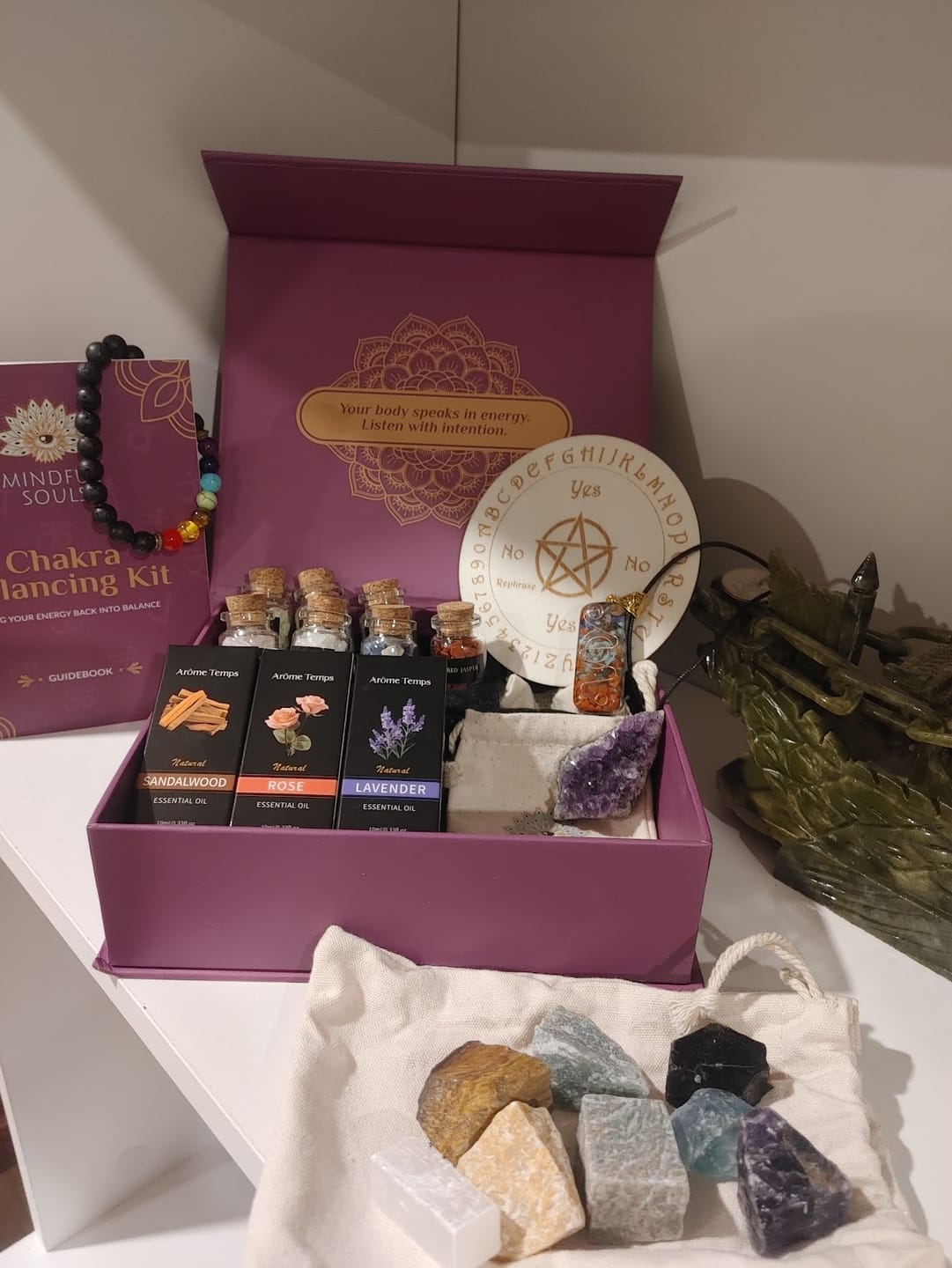 Customer photo review of Complete Chakra Balancing Kit – 22-Piece Crystal, Oil & Energy Healing Set