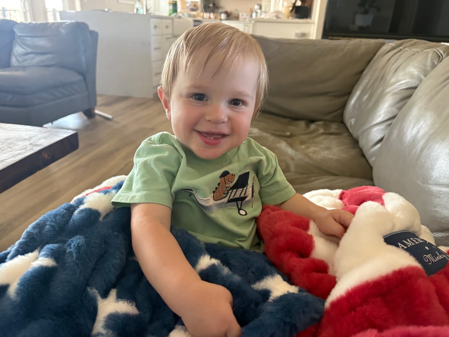 Customer photo review of Hugs Flag Blanket