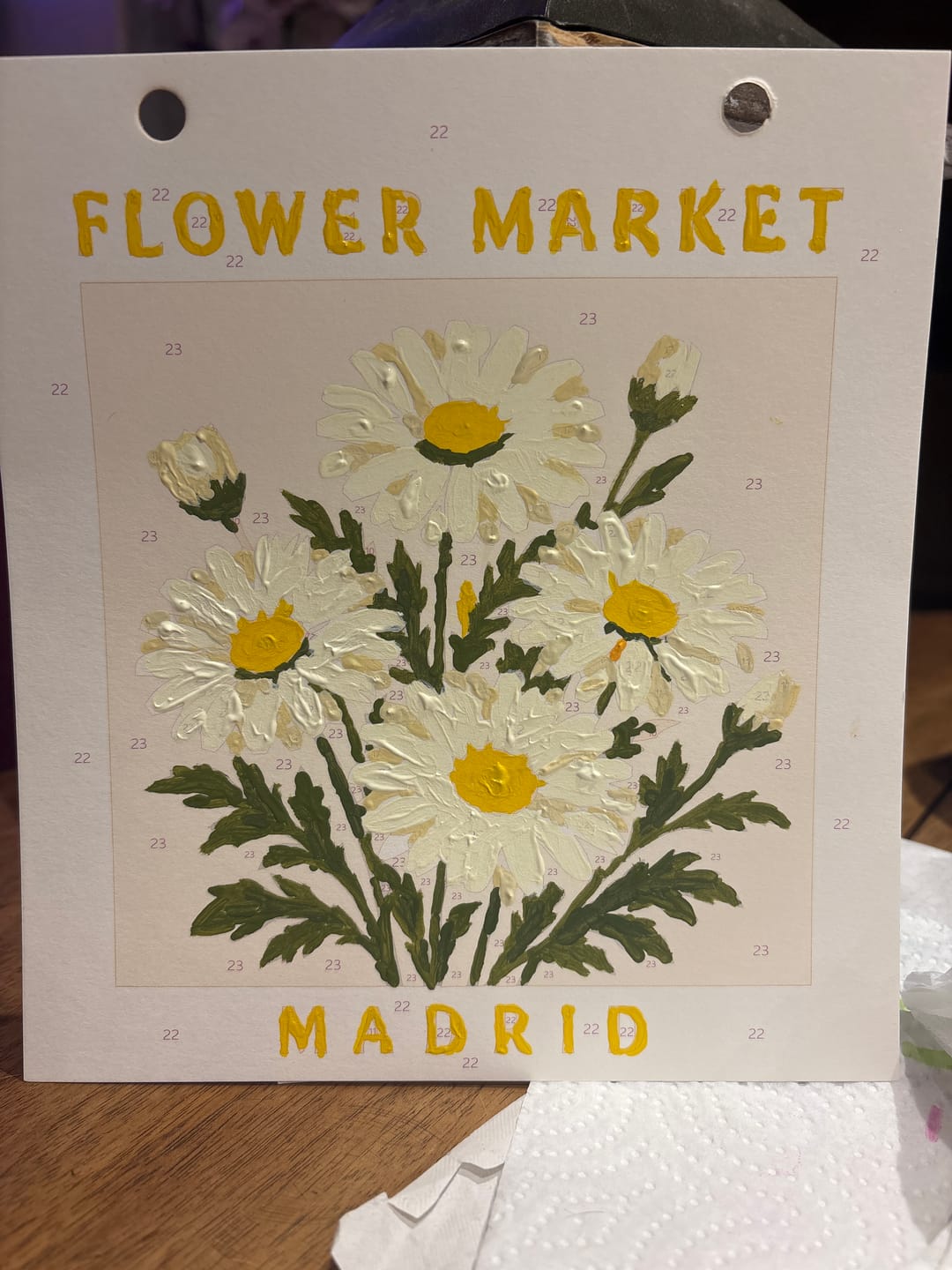 Customer photo review of 2027 Paint by Numbers Desk Calendar | Flower Market Edition