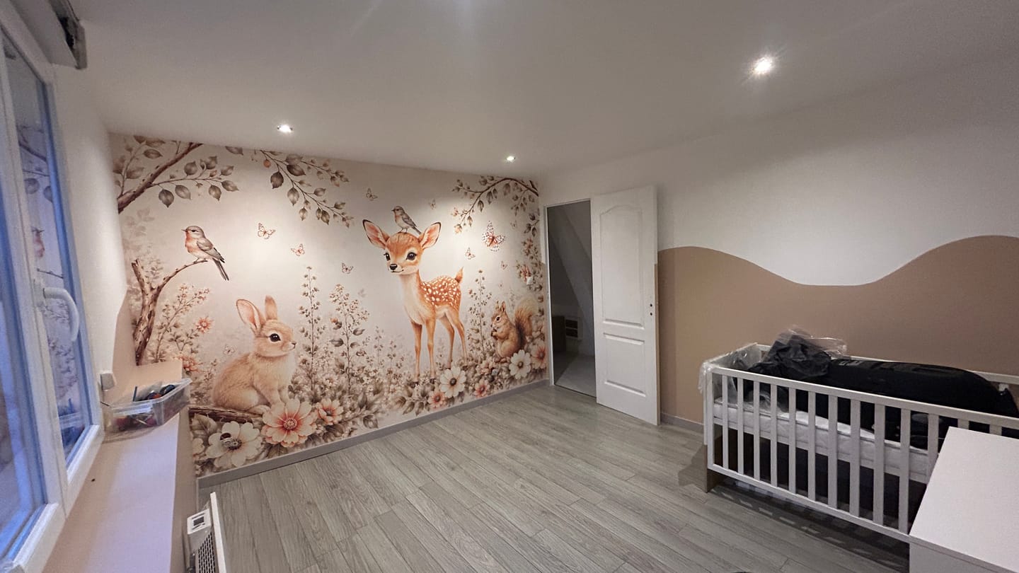 Customer photo review of Papier Peint Animaux   Faon Fille Enchanté