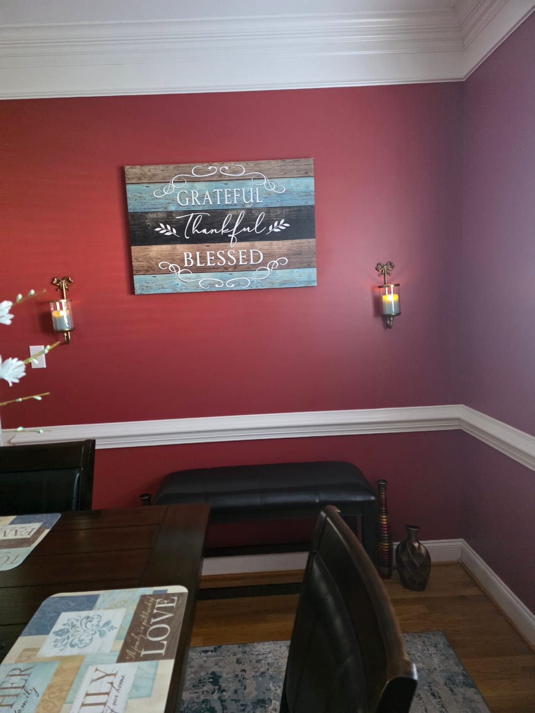 Customer photo review of Thankful Grateful Blessed, Rustic, Christian Wall Art Canvas Print