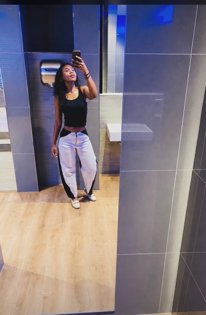 Customer photo review of Tokyo Trousers - Black & Cream