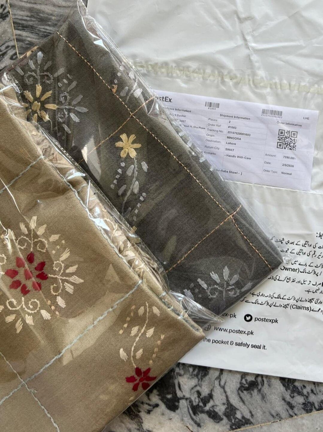 Customer photo review of Naqsh-e-Bahar Shawl