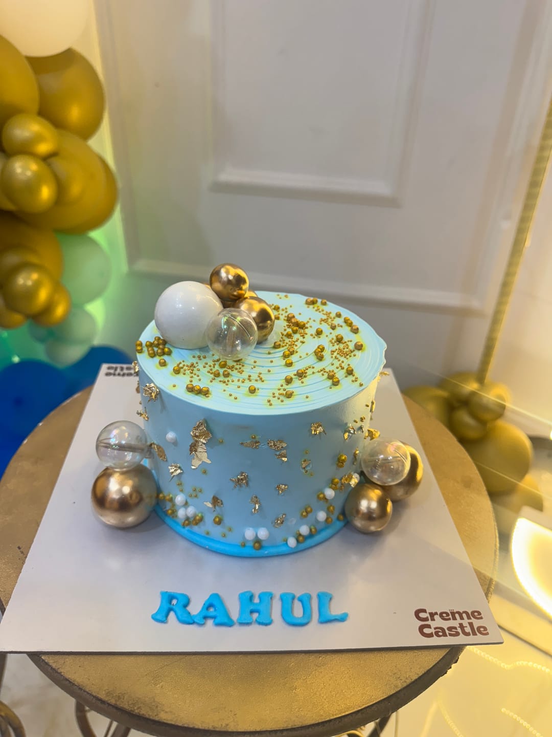 Customer photo review of Golden Blue Cake