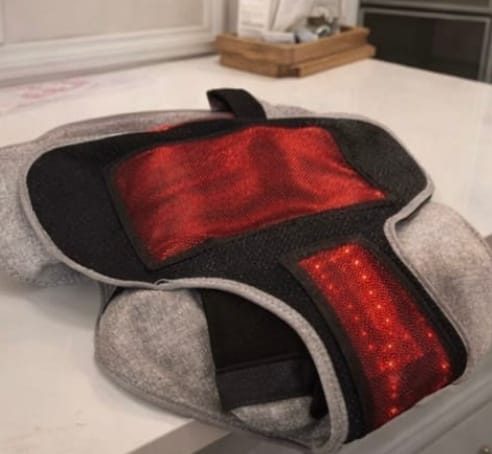 Customer photo review of Faja térmica con terapia de luz roja