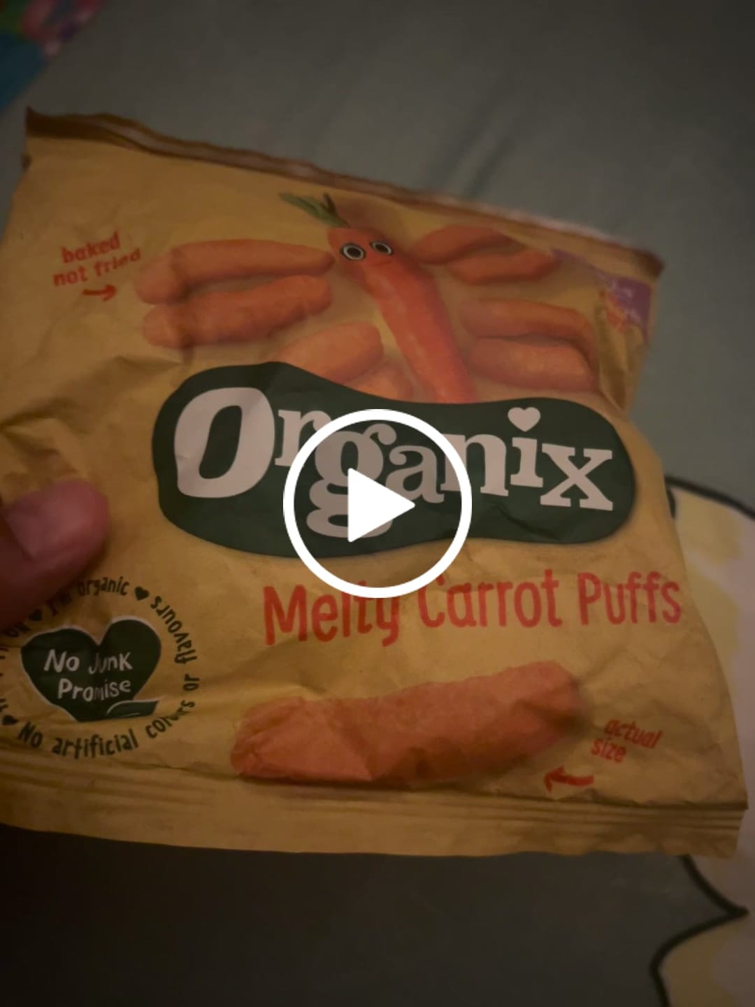 Customer video review of Organix Melty Carrot Puffs (20g)