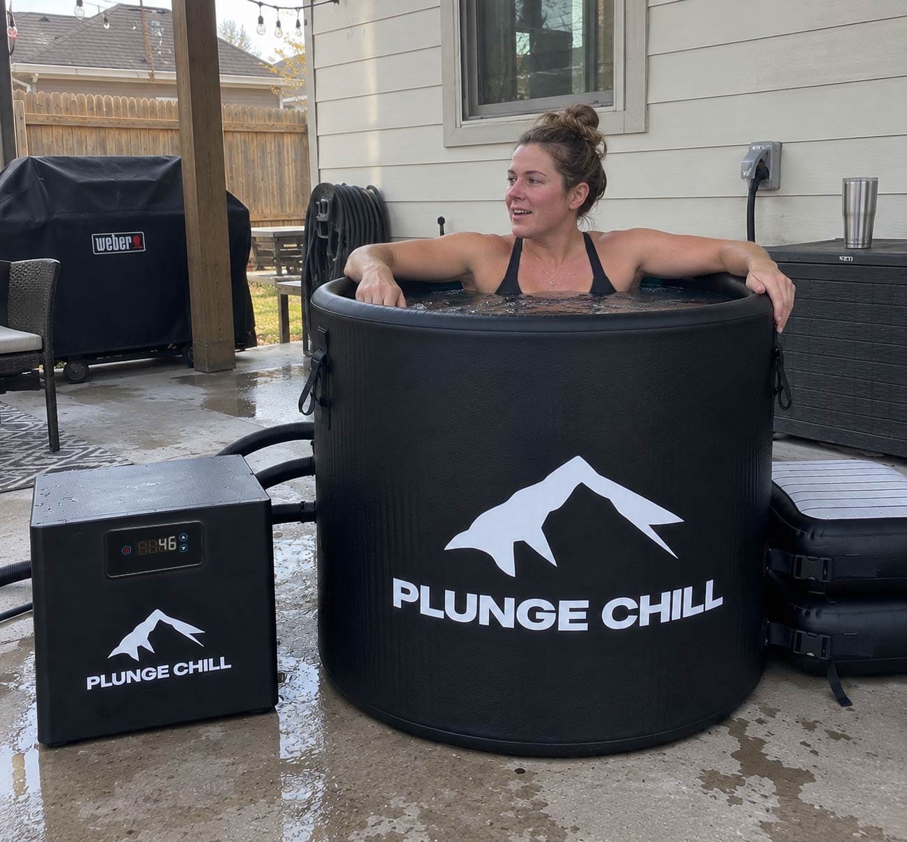 Customer photo review of Cold Plunge Chiller + Tub (XXL)