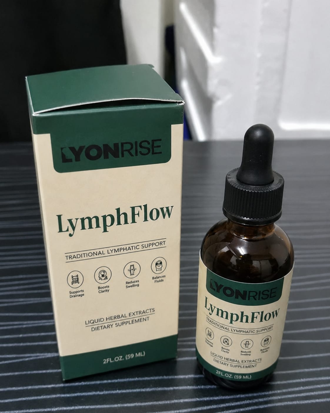 Customer photo review of LyonRise LymphFlow, טיפות לניקוז לימפתי לגברים