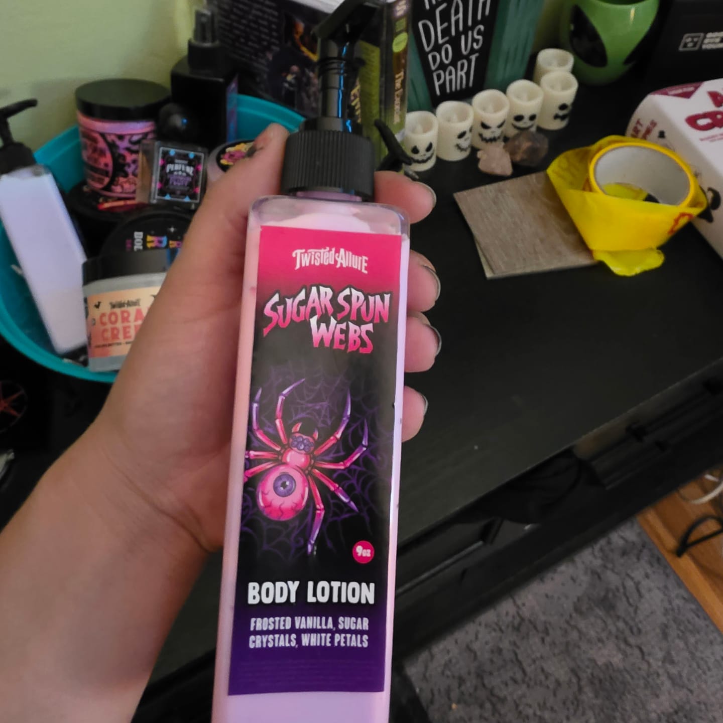 Customer photo review of Sugar Spun Webs Body Lotion