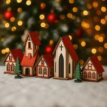 Customer photo review of Decoração de Natal Vila de casas 5 peças