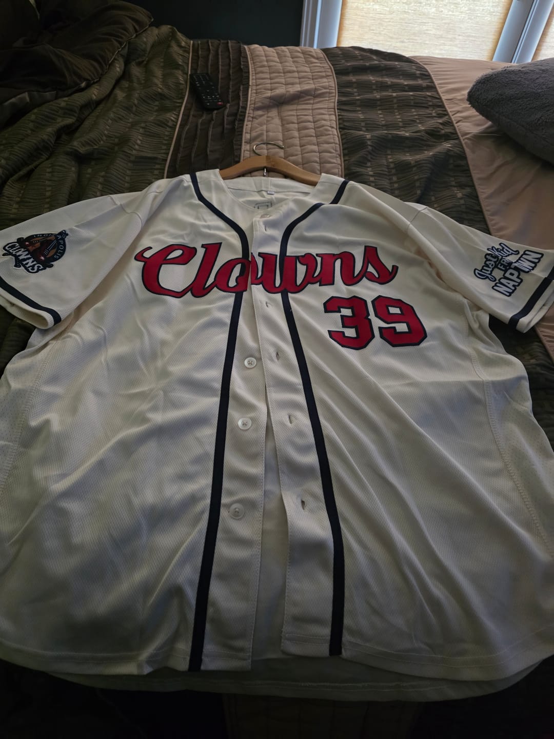 Customer photo review of Custom Cream Red-Navy Classic Style Authentic Baseball Jersey