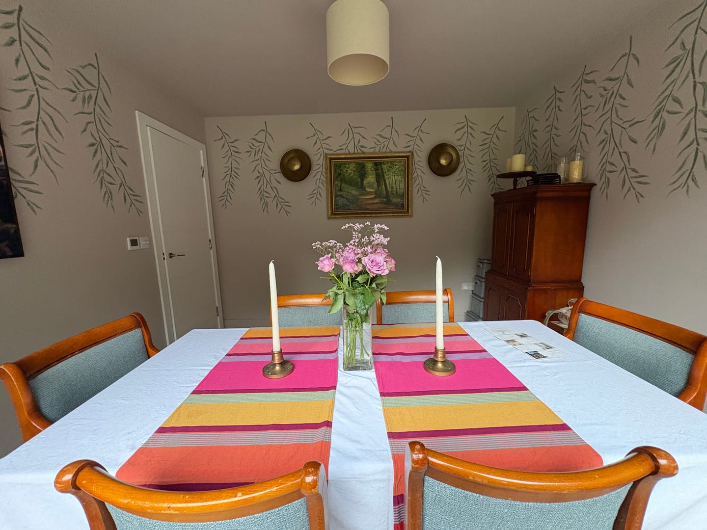 Customer photo review of Willow Branches Wall Stencil Set