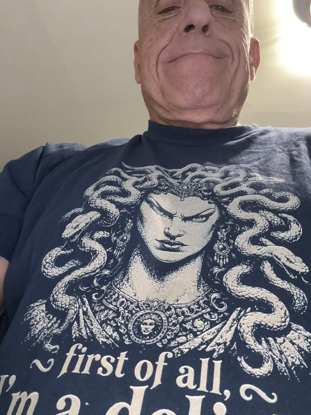 Customer photo review of Medusa First of All I'm a Delight Premium Tee