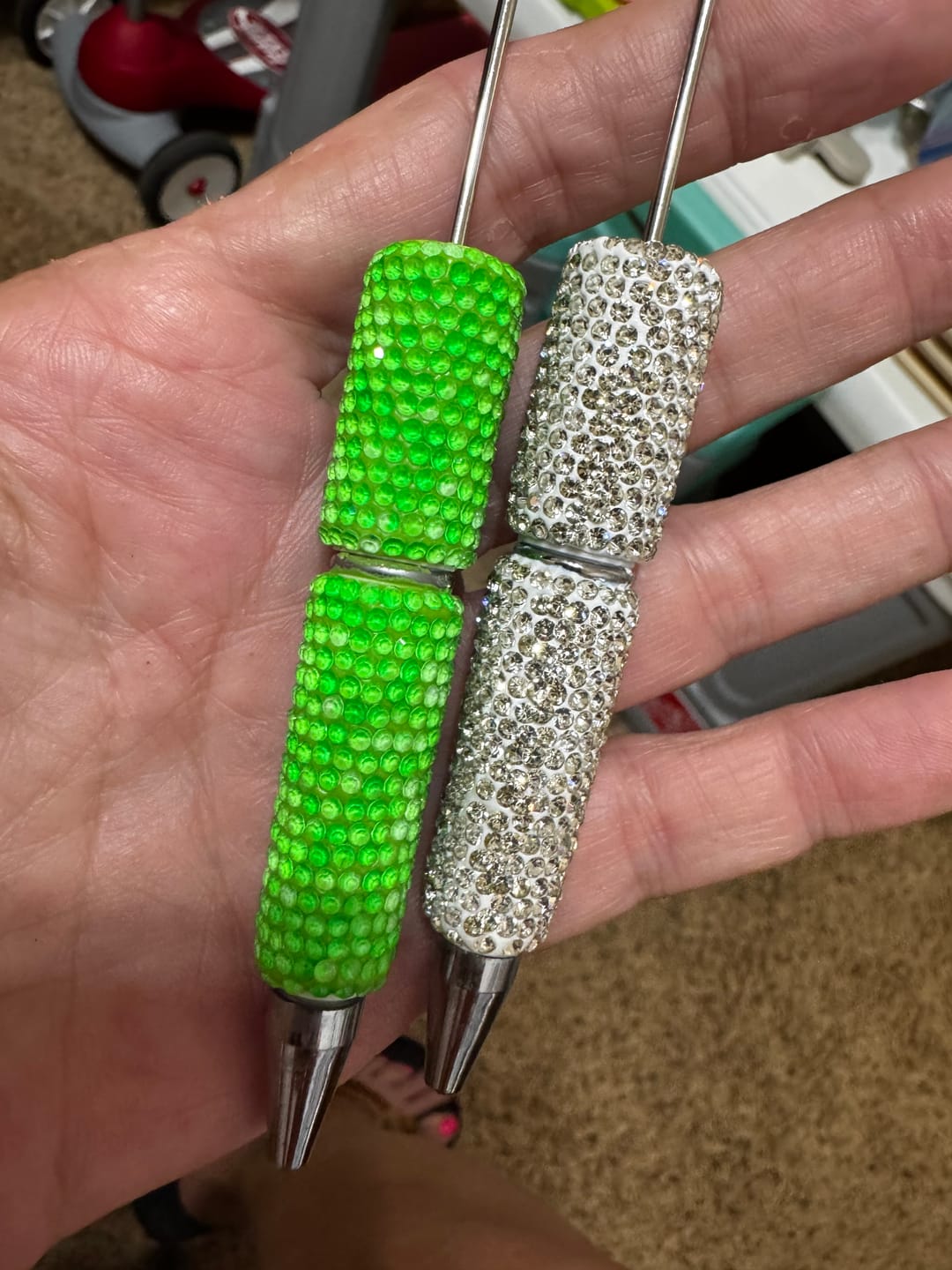 Customer photo review of Full Wrap Champagne Crystal Rhinestone Beadable Pens Wholesale, Matches All Focal Beads & Pen Toppers