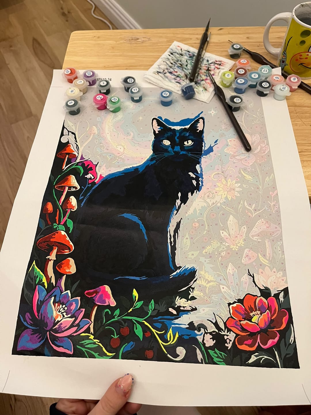 Customer photo review of Cosmic Black Cat Galaxy (Paint by Numbers)