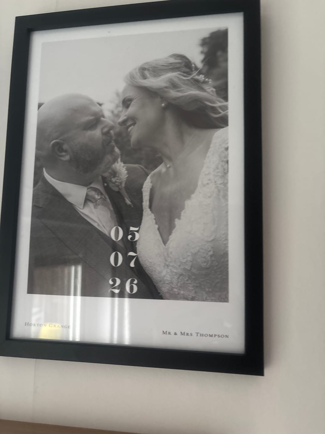Customer photo review of Personalised Wedding / Engagement Photo Print with Date & Location Text
