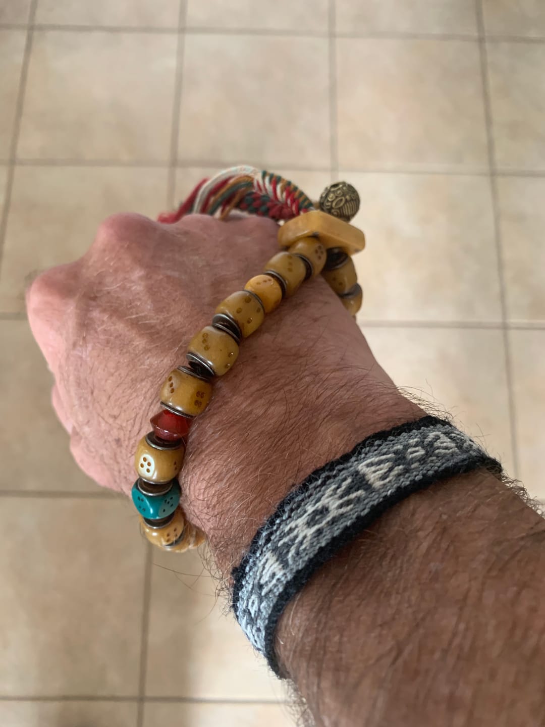 Customer photo review of Sacred "Circle of Fate" Copper-Inlay Dice Mala