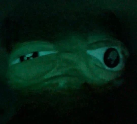 Customer photo review of Froggy's Ribbit Sleep Mask
