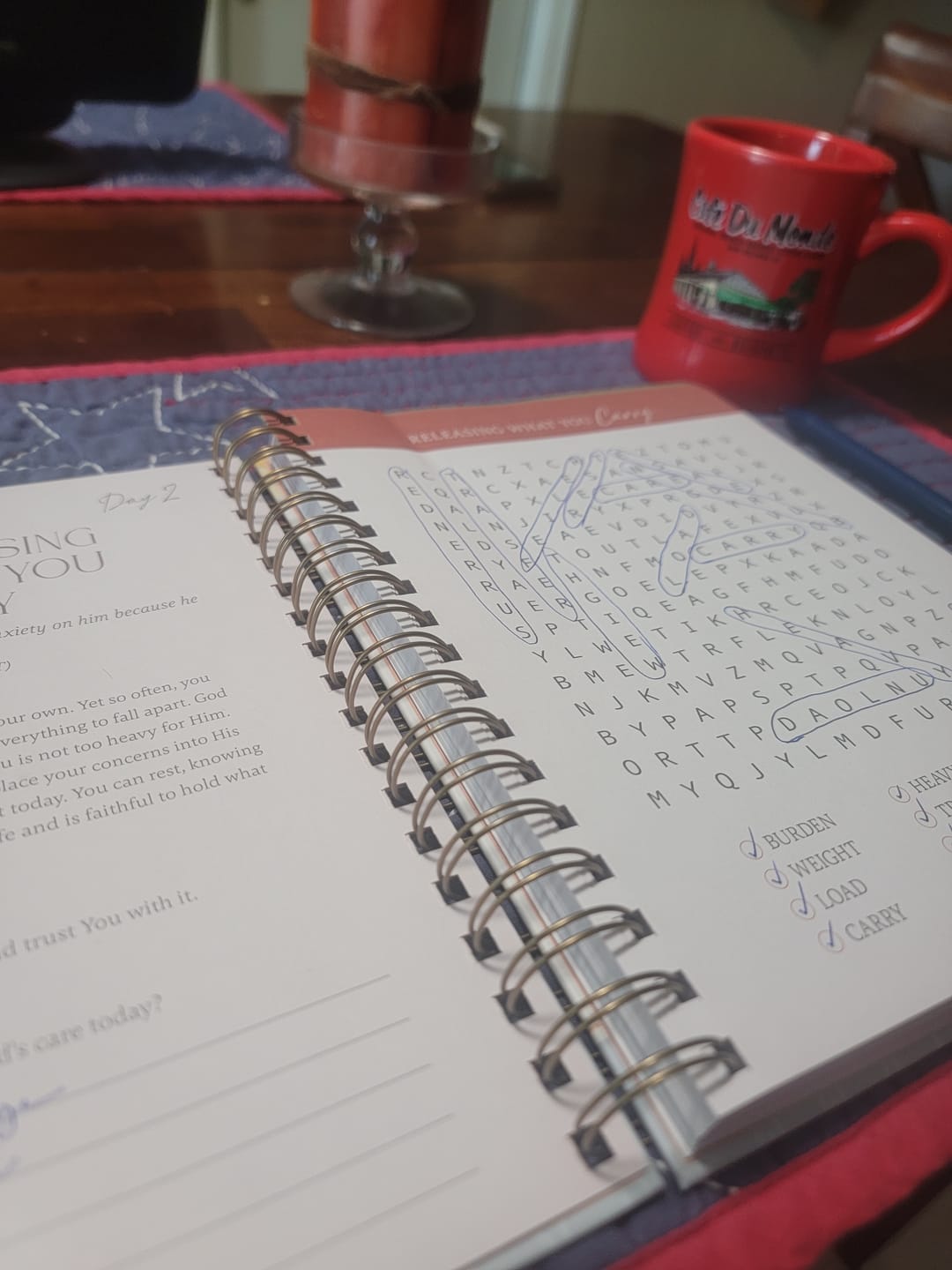 Customer photo review of Be Still: Word Search Devotional for Peace & Rest in God