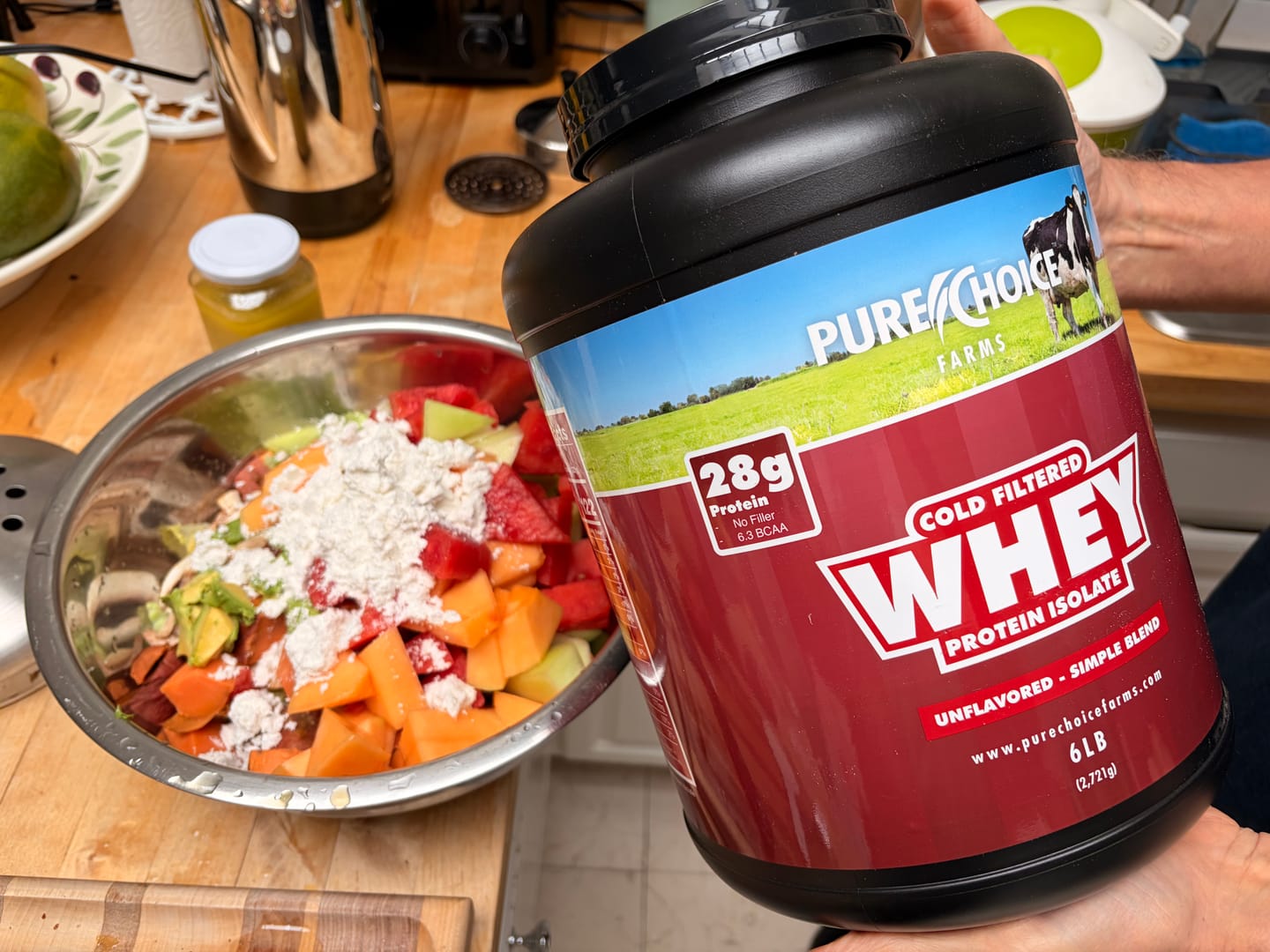 Customer photo review of Whey Protein Isolate Unflavored