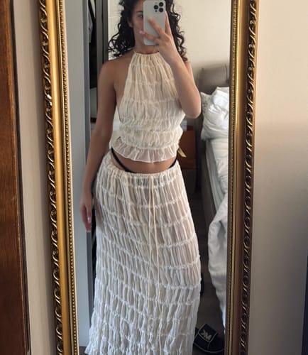Customer photo review of Cream Maxi Skirt & Top Set